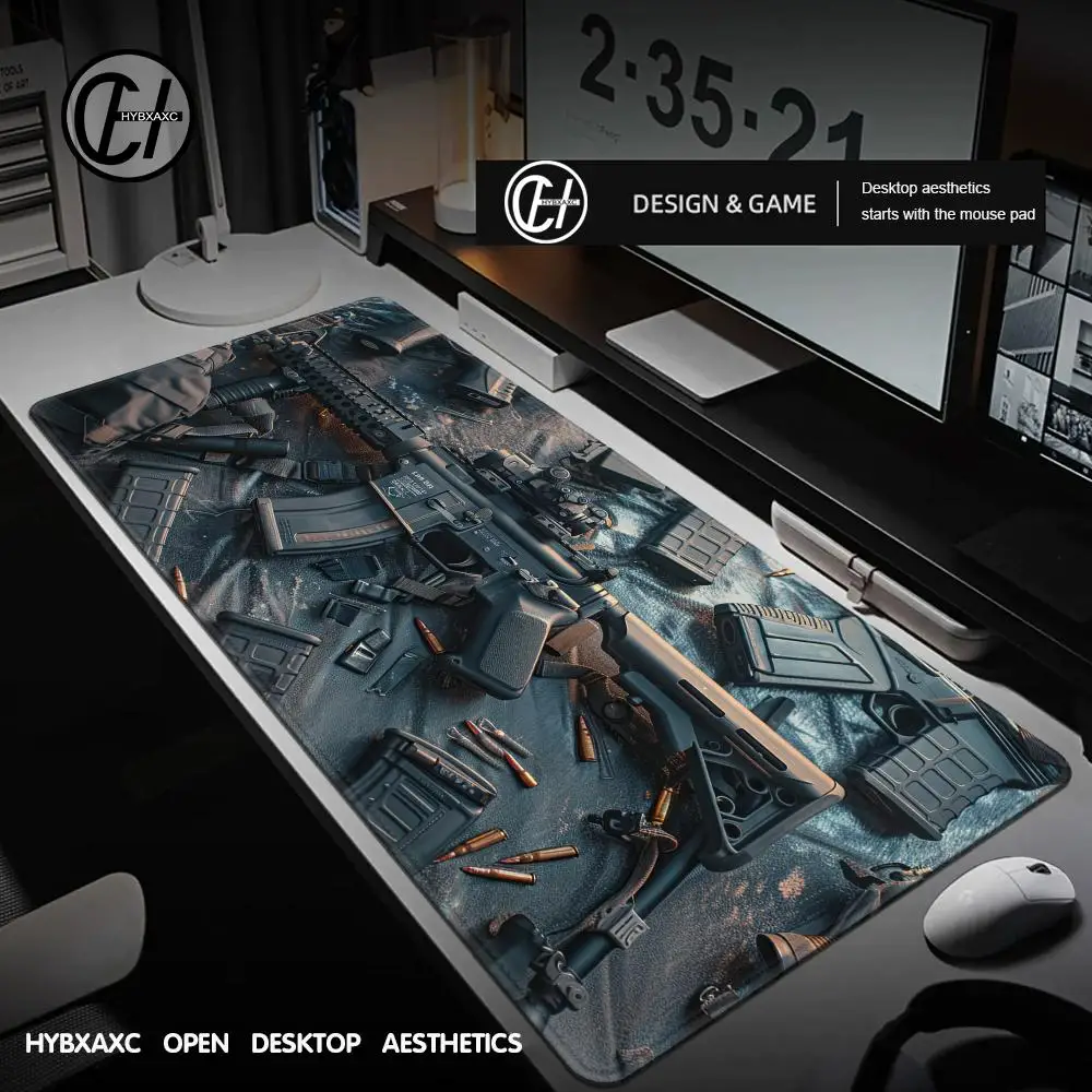 Gun parts assembly Large Mouse Pad XXL Desk Mat Non-Slip Rubber Base Gaming Keyboard and Mouse Stitched Edges for Home and game