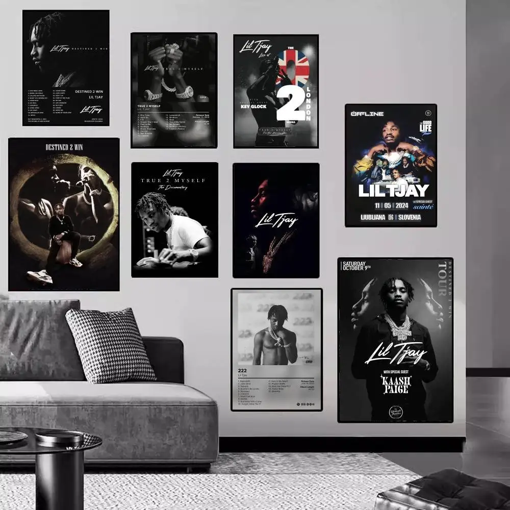 Lil Tjay Pop Rapper Classic Movie Posters Fancy Wall Sticker For Living Room Bar Decoration Room Wall Decor