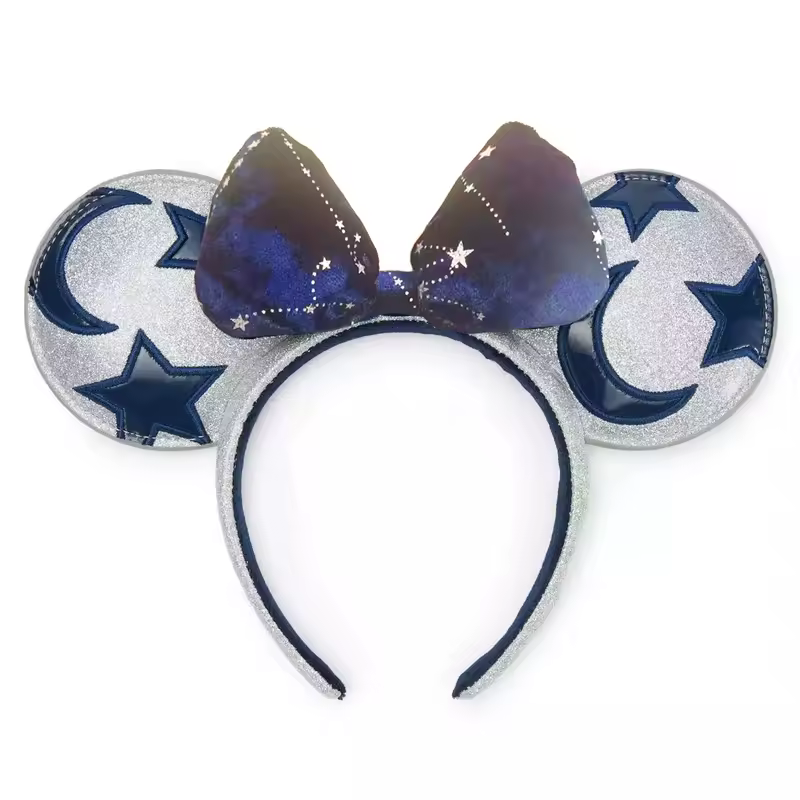 2026 Mickey Mouse Ears Headband 2025 Cinderella Rapunzel Princess Bow Minnie Ear Headwear for Adult Kids Holiday Hairband - Image 46