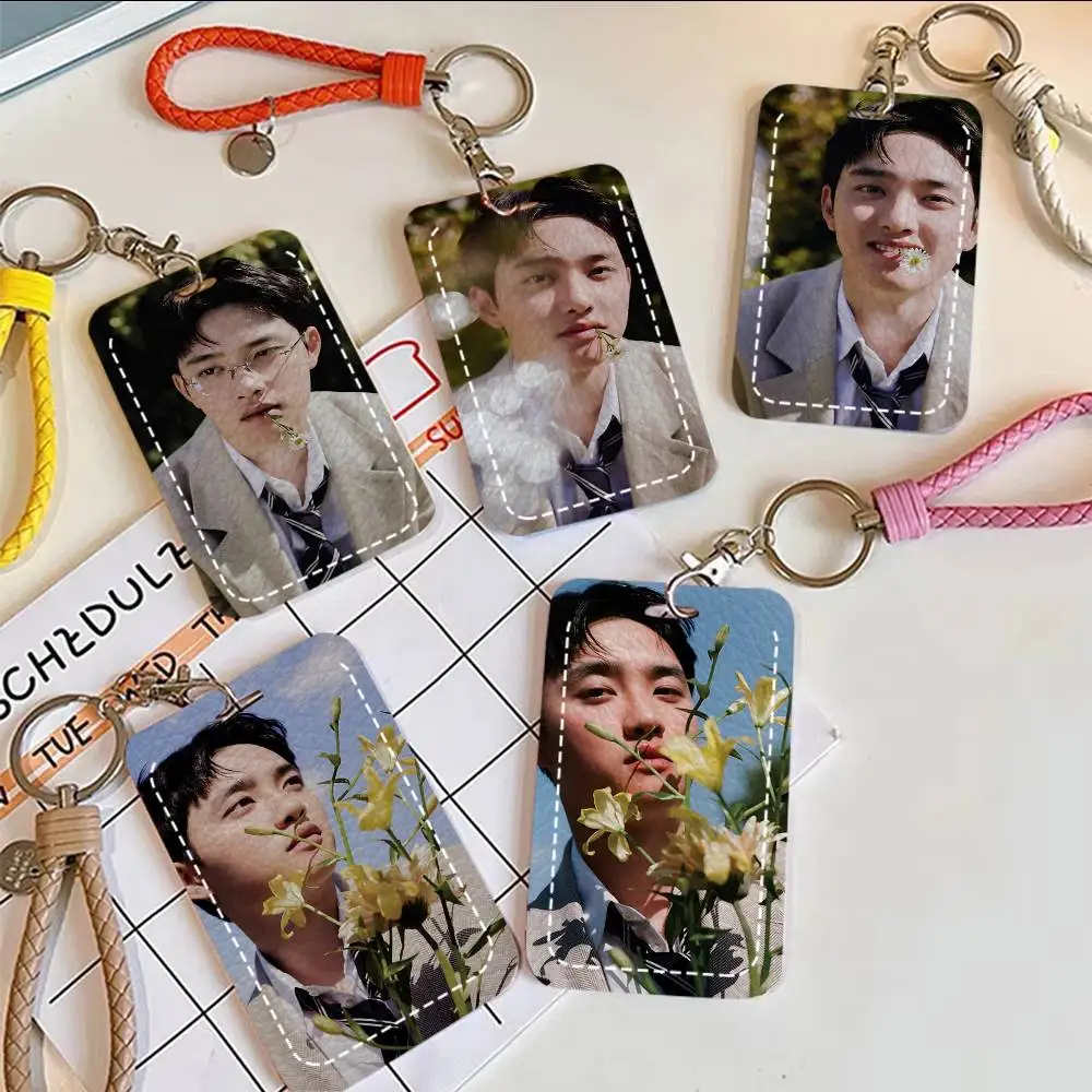 

Empathy D.O Card Holde Applicable To Credit Cards Bus Card Soft Leather Rectangular Keychain Protective Cover