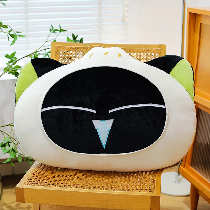 Urocza czarna pluszowa lalka Bao, duża pluszowa poduszka w kształcie bułki do łóżka i na sofę, urocza pluszowa zabawka z kreskówki na prezent dla dzieci i dziewczynek.