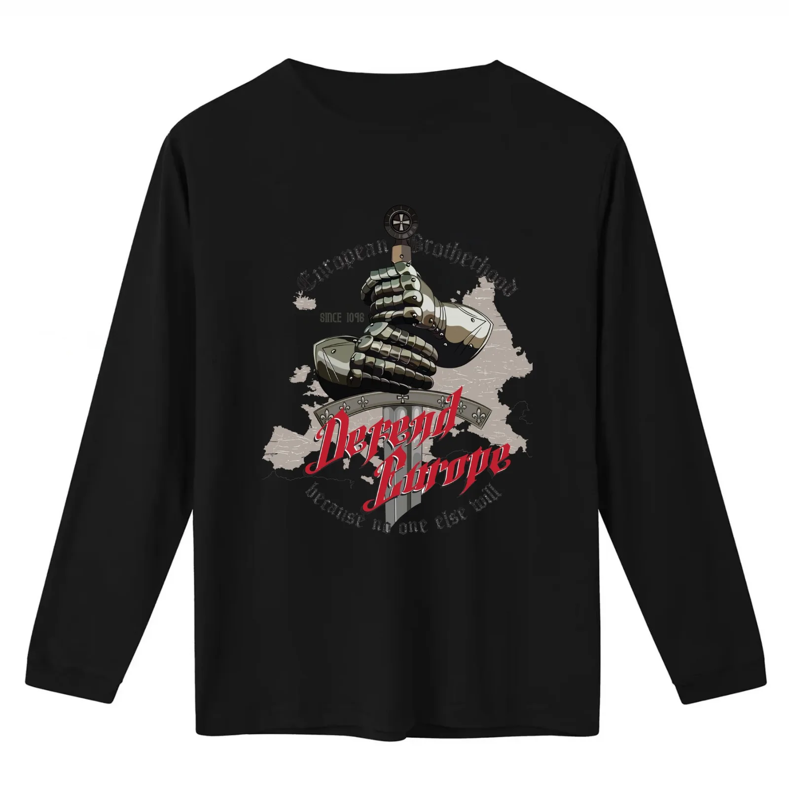 Defend Europe Templar Knight T-Shirt Summer Casual Cotton Tee Oversized Streetwear Tops Vintage Graphic Print 100% Cotton