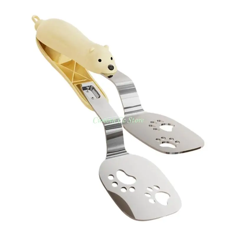 X90F Ergonomic Handle Nonrust Steel Cooking Clamps For Flipping Fish And Pancakes Heat Safe Kitchen Utensils