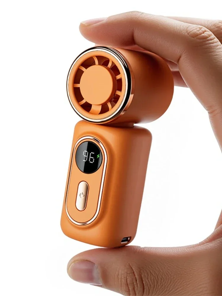 Tragbarer Mini-Ventilator, kleiner Handventilator, 5 Geschwindigkeiten, 3000 mAh, USB wiederaufladbar, LED-Anzeige, 180° ° Drehbare Clip-Kühlventilatoren – Detail 16