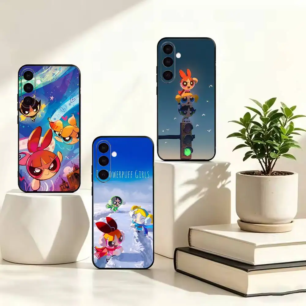 Hot Cartoon P-Powerpuff Girls   Anti-drop Black Soft Silicone Case For Samsung Galaxy A73 A72 A71 A53 A52 A51
