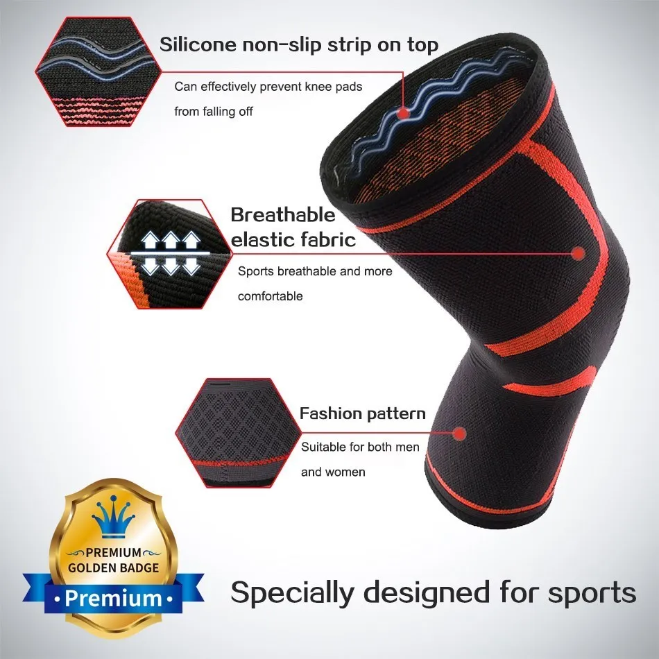 WorthWhile 1 PC Elastic Knee Pads Nylon Sports Fitness Kneepad Fitness Gear Patella Brace Running Basketball Volleyball Support