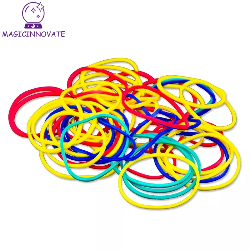 The Whole Set of  Assorted Braiding Bands Trick Elastic Rubber Band Cream Color Magic Props  Accessories