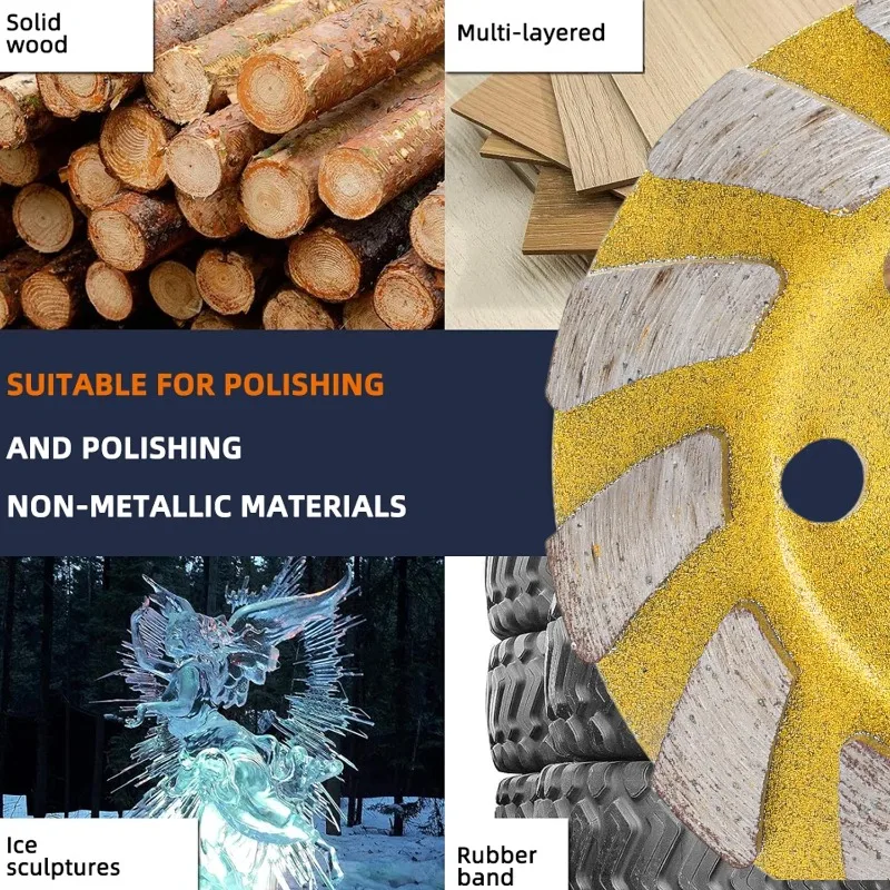 Diamonds Grinding Pad Safety Golden Tough Stone Grinding Efficient Stable Concrete Surfacing Easy Use Floor Wall Renovation Tool