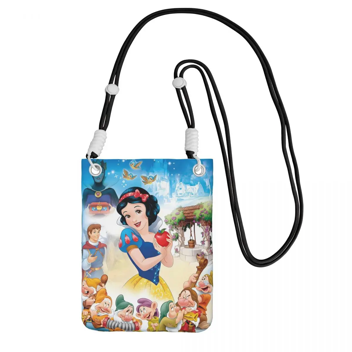 

Custom Snow White And The Seven Dwarfs Mobile Phone Bag Women Men Animation Small Crossbody Purse Smart Phone Wallet With Strap