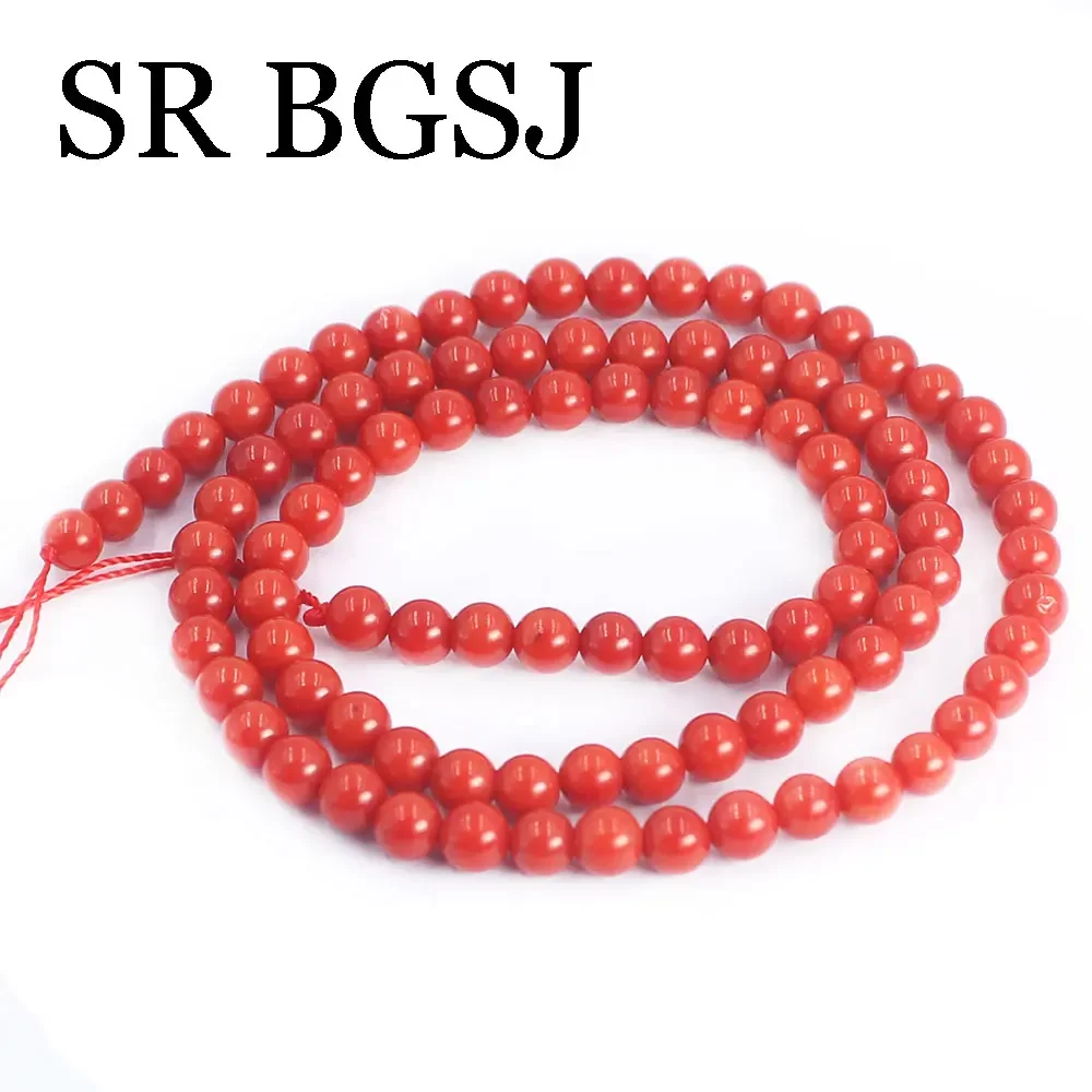 3-8mm Keshi Round Jewelry Design Loose Real Genuine Natural Small Spacer Red Coral Beads 15\