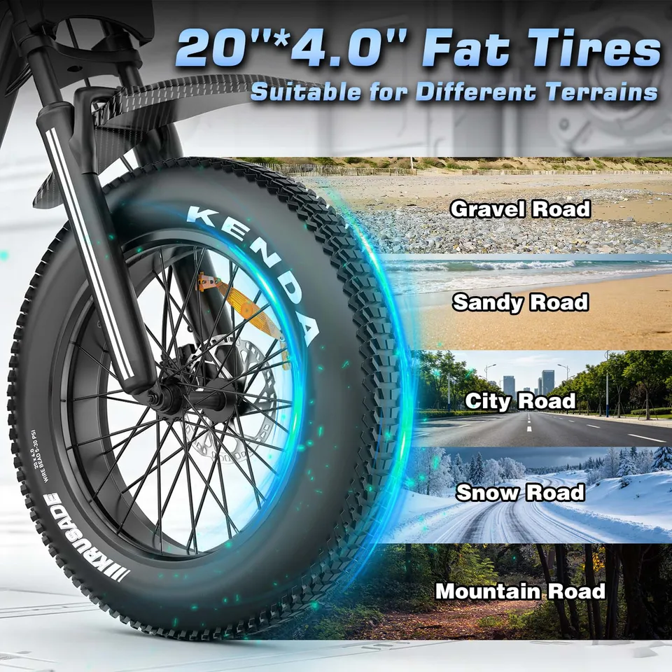 Off Road Electric Bike R700 20x4.0 Tire 1500W 52V25AH Large Capacity Battery Ebike Max 50KM/H 70KM Range Hydraulic Brake E-Bike image 9