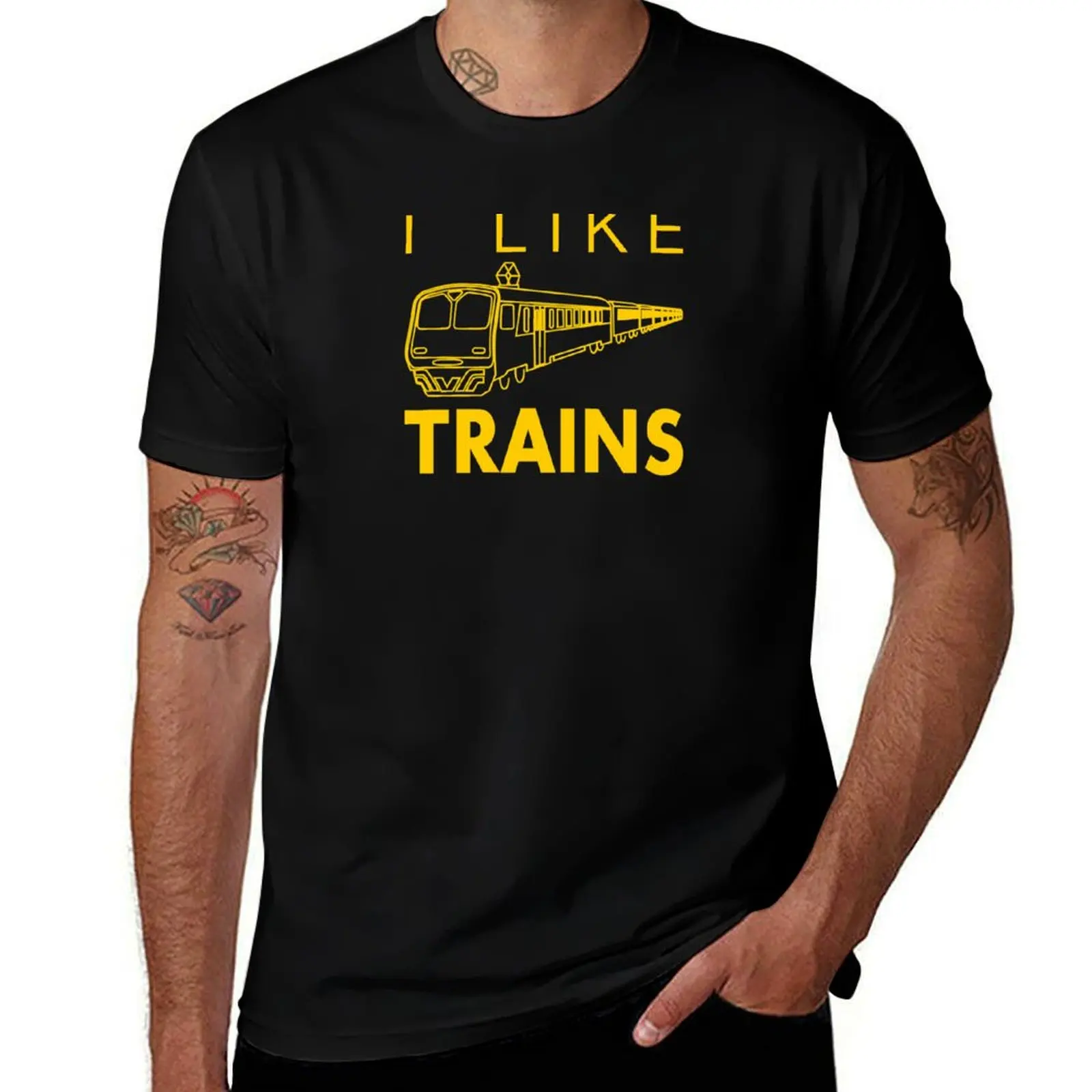 I like trains T-Shirt Casual Pattern Print Tee Shirt