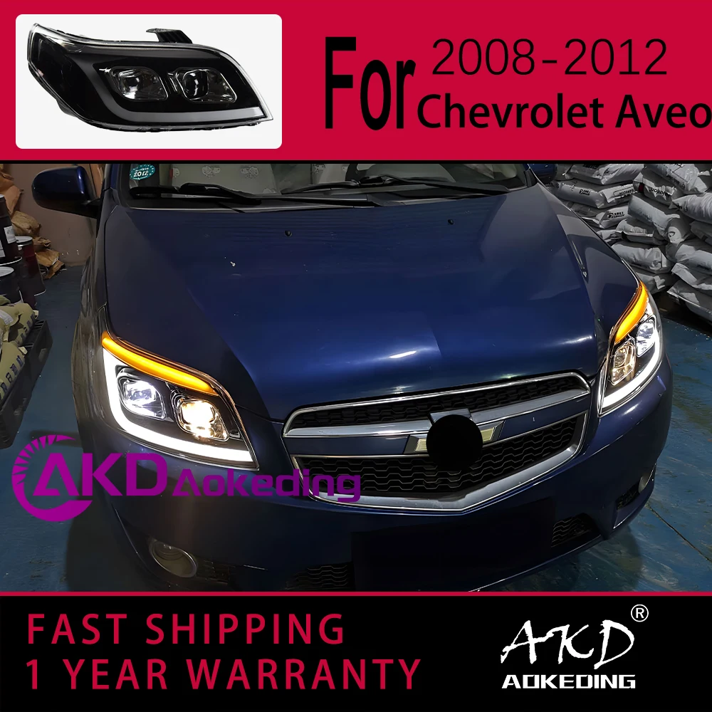 Car Lights for Chevrolet Aveo LED Headlight 2008-2012 Aveo Head Lamp Drl Projector Lens Automotive Accessories