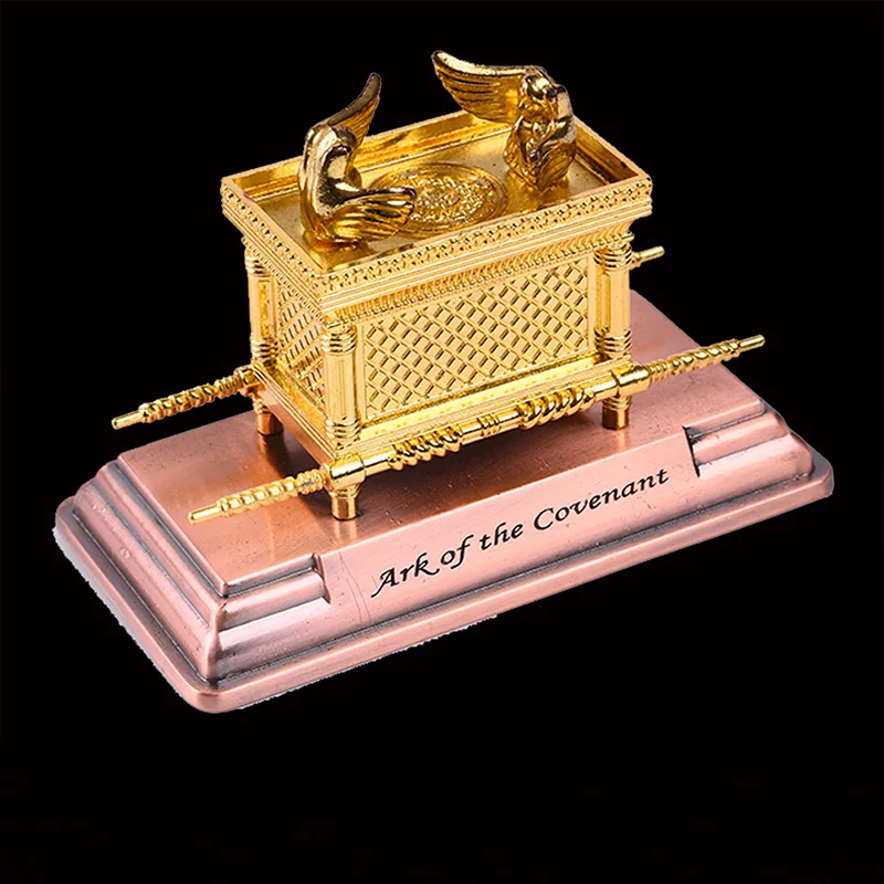 1pc Ark Of The Covenant Figurine Golden Plated Copper Stand Jerusalem Replica Statue Jewish Testimony Judaica Gift