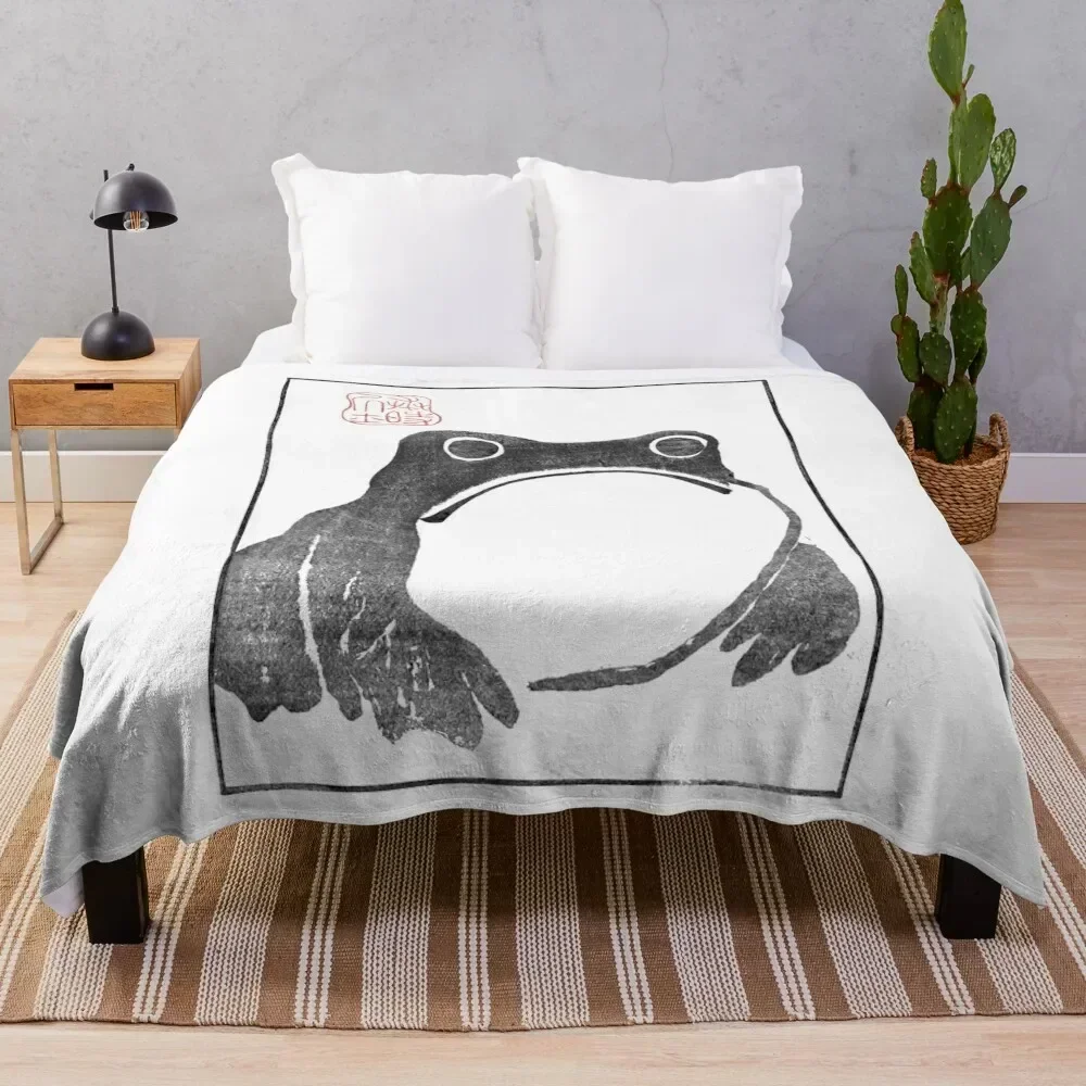 

Unimpressed Frog from Meika Gafu, by Matsumoto Hoji Throw Blanket Travel valentine gift ideas for babies Blankets