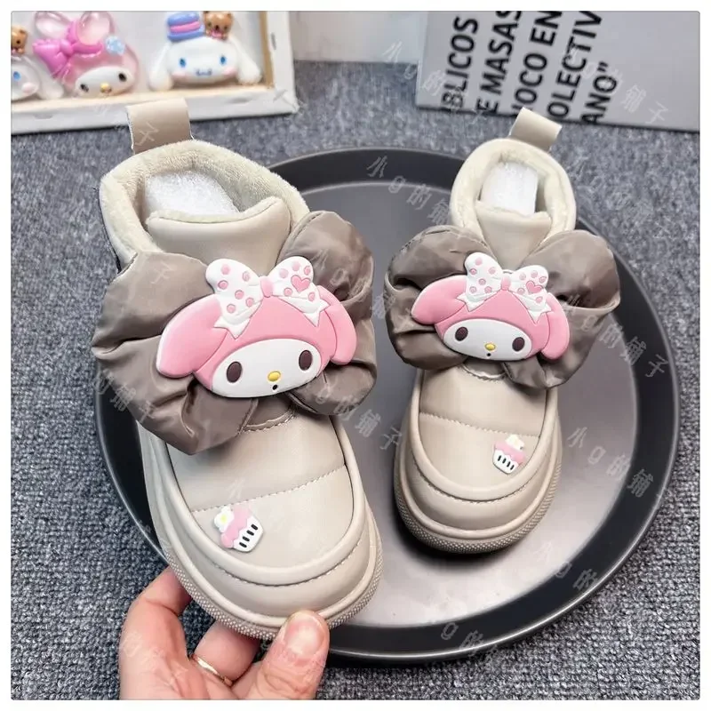 Kuromi Anime Kawaii Mode Zachte Laarzen Sanrio Ins Leuke Cartoon My Melody Y2k Zoete Kinderen Katoenen Board Schoenen Cadeaus voor Kinderen