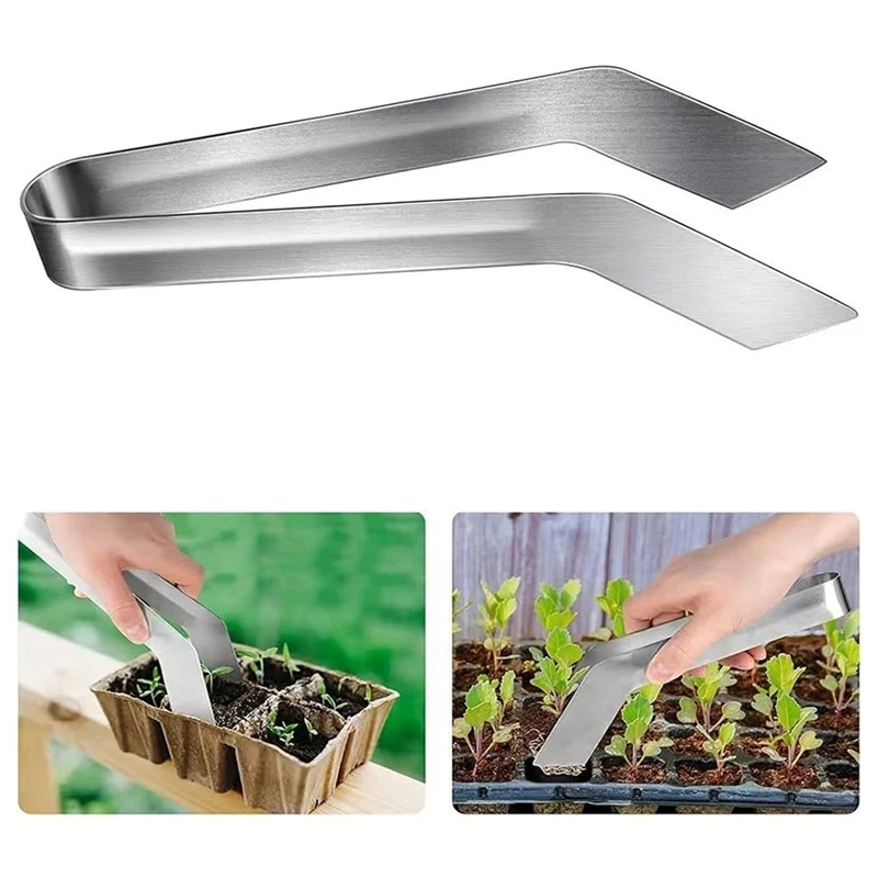 Used For Plant Transplantation, Stainless Steel Gardening Transplanting Pliers To Reduce Seedling Root Damage