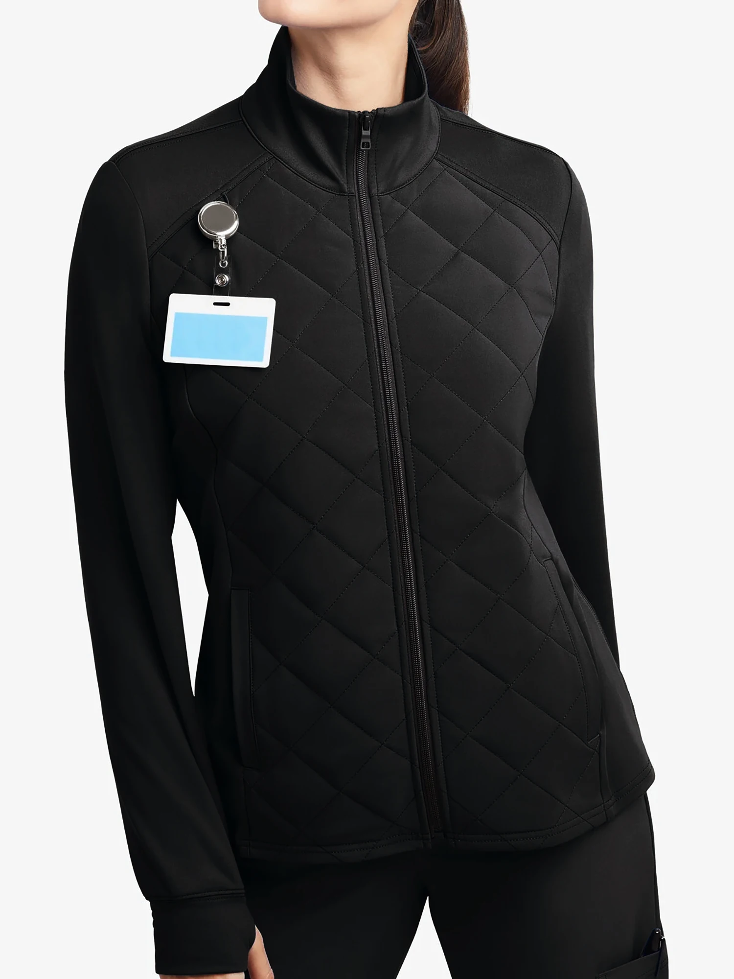 

Женская осенне-зимняя стеганая куртка-скраб с воротником на молнии, теплая медицинская форма для медсестер и персонала больницы