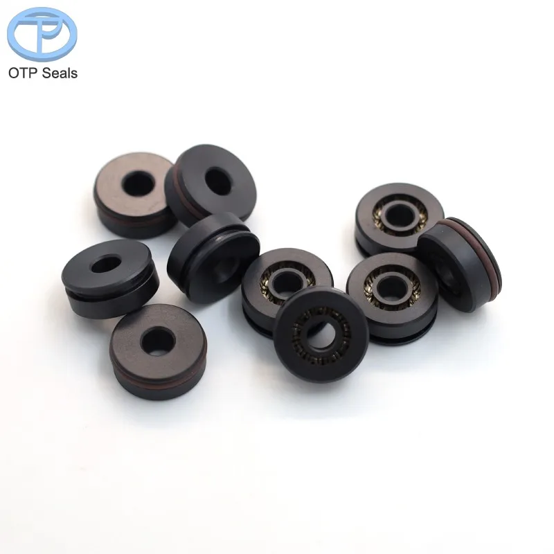 Spring seal ring for Shaft Modified PEEK seals Polyether Ether Ketone add Carbon Fiber 301V-Spring FKM O-Ring factory customized