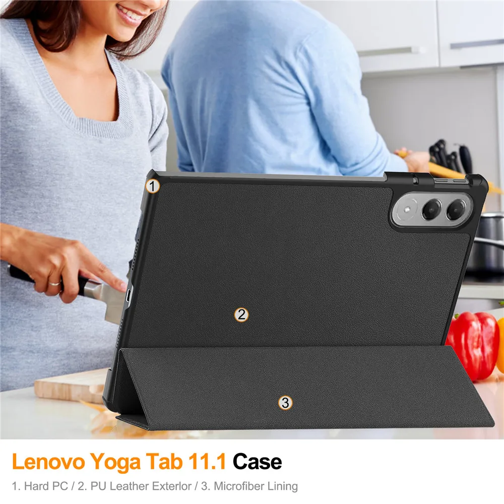 Lenovo Yoga Tab 2025 ケース 11.1インチ 折りたたみスタンド PU製