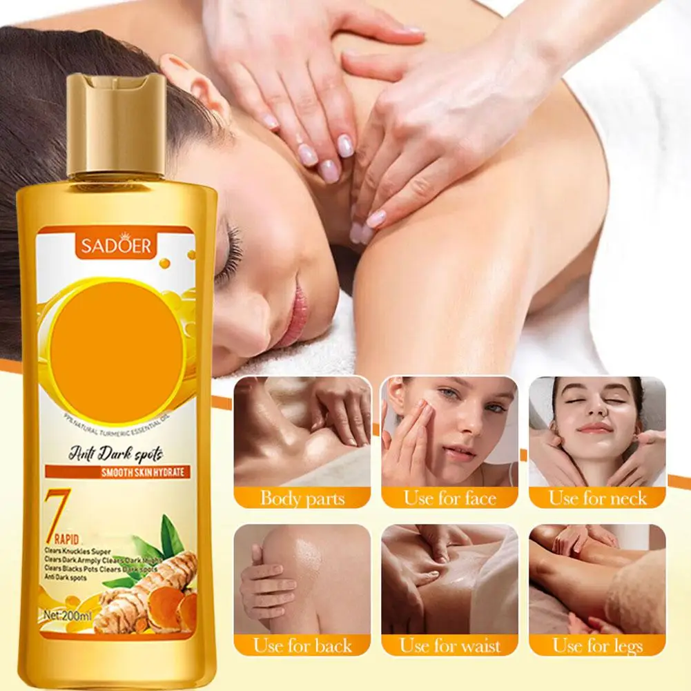 200 مللي زيت الجسم المخلوط الكركم تبييض وترطيب الوجه العناية بالجسم منتج البشرة ترطيب يحسن لون البشرة A0Y7