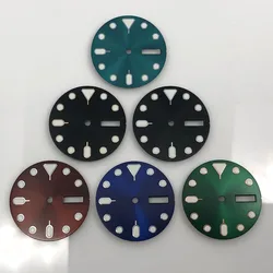 Timeaxis 28.5mm Sterile Dial Luminous Fit NH36 Movement Automatic Mechanical Watch Parts Black Blue Green Red