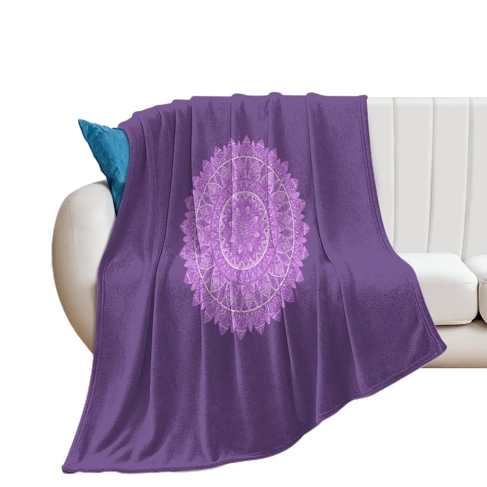 

Purple Mandala Throw Blanket Sofa Quilt Nap Blankets