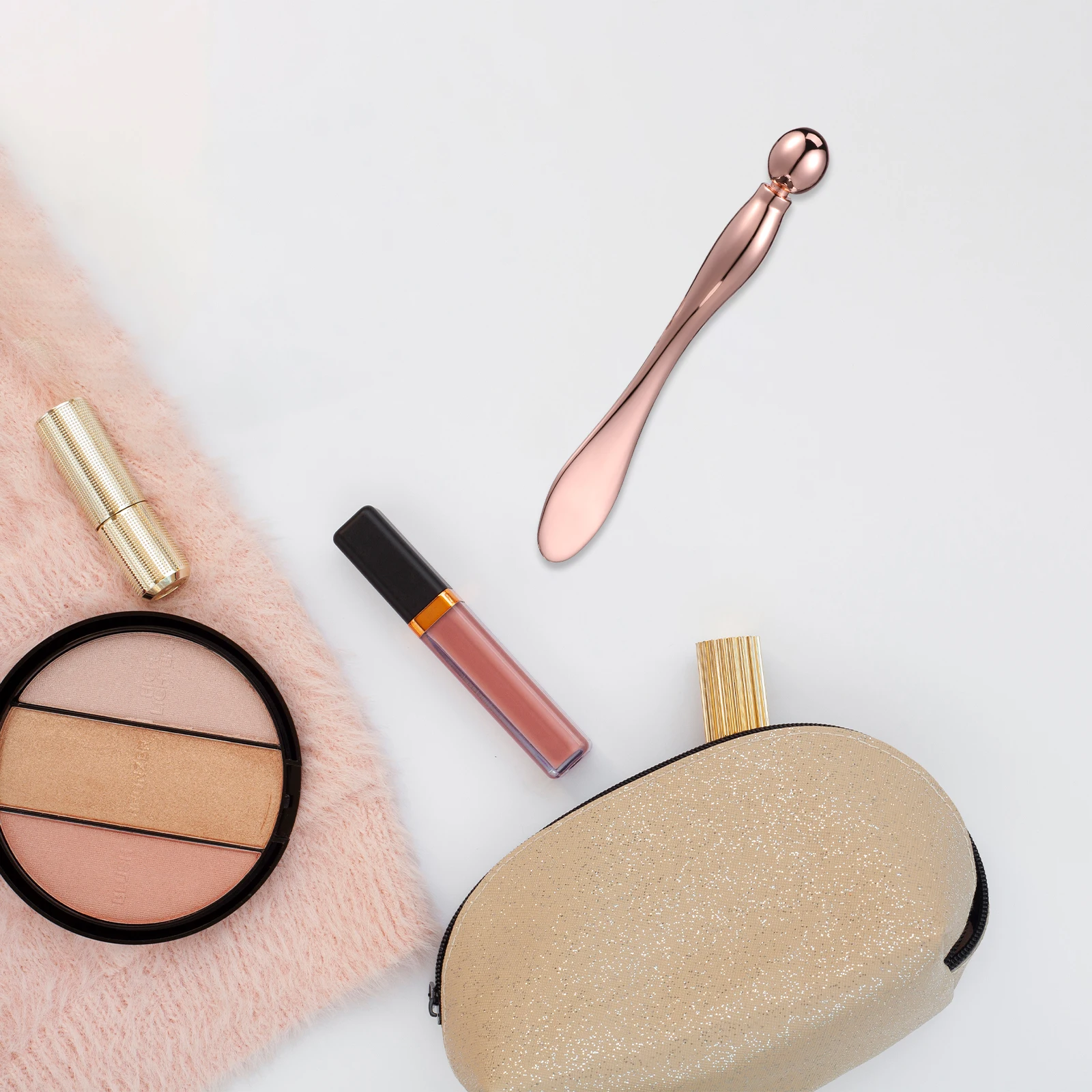 

6 Pcs Eye Cream Applicator Beauty Tool Smoothing Facial Rose Gold 10cm Makeup Spoon Roller for Eyes