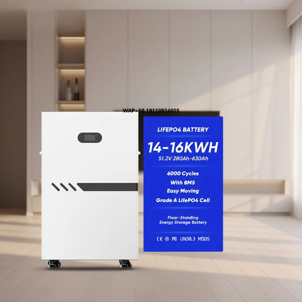 Floor Standing Lifepo4 Solar Lithium Battery 51.2v 280Ah 300Ah 314ah 14Kwh 16Kwh Powerwall with BMS for Home Energy Storage