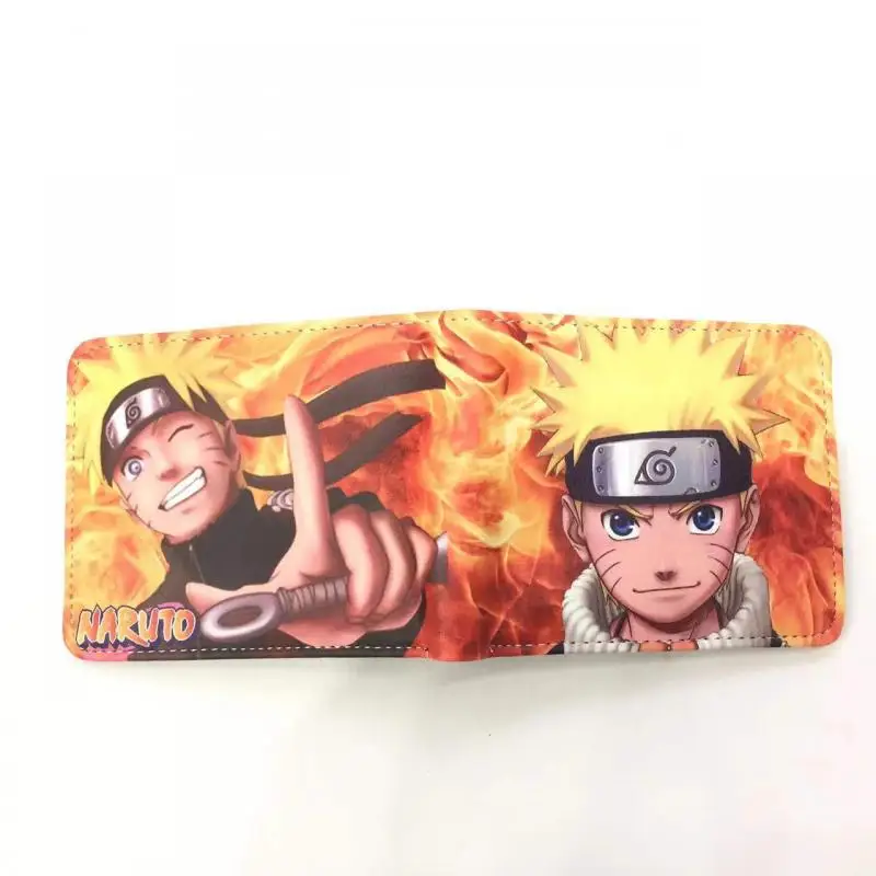 Dompet Pendek Anime Naruto Uchiha Itachi Akatsuki Dompet Lipat Dua Kulit Pu Tas Kartu Penyimpanan Kapasitas Penutup Pelindung