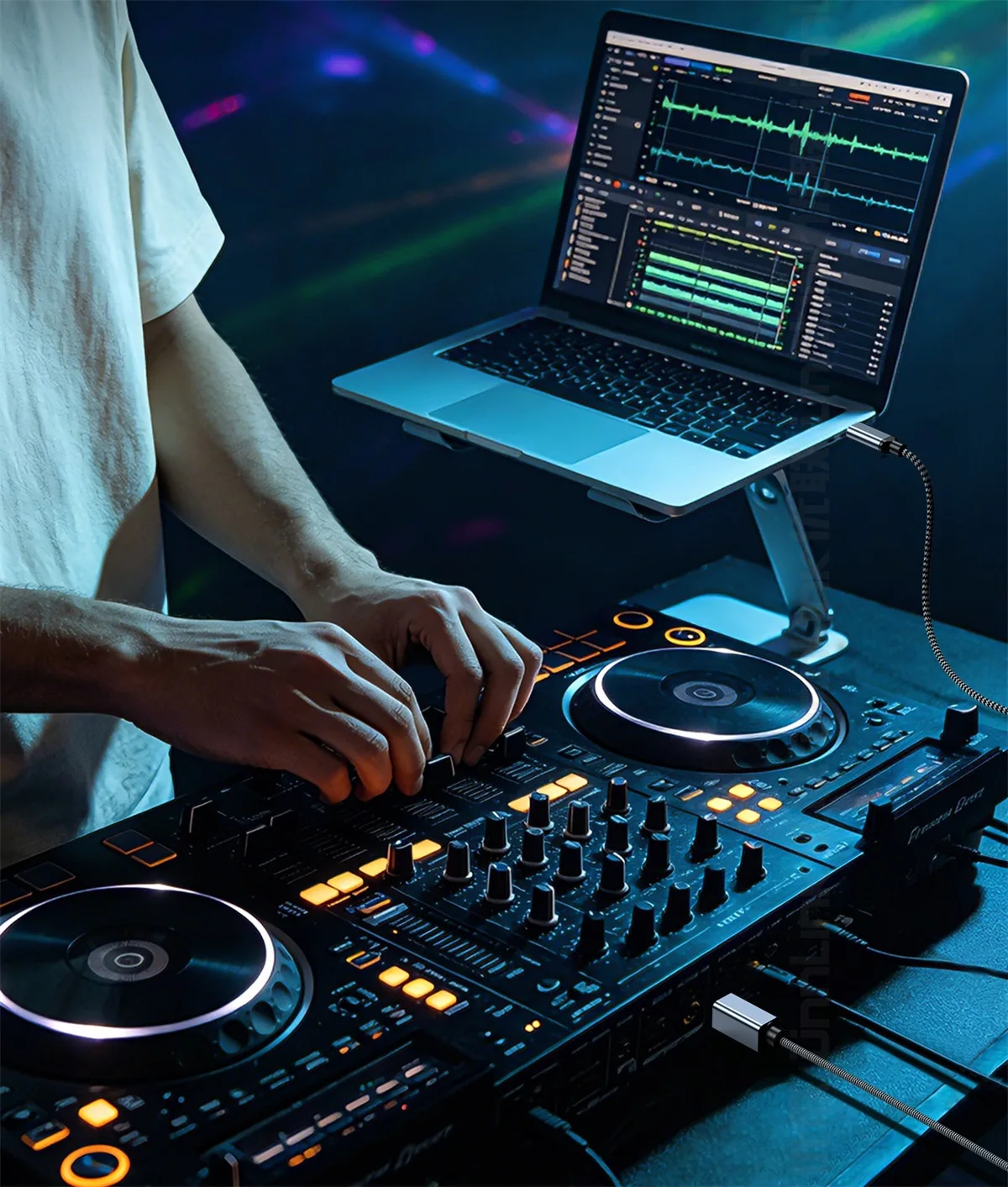 Unnlink USB-C zu USB-B Audiokabel für MIDI-Controller Keyboard Elektronisches Klavier Synthesizer Soundkarte DAC DJ-Mixer Controller – Detail 6