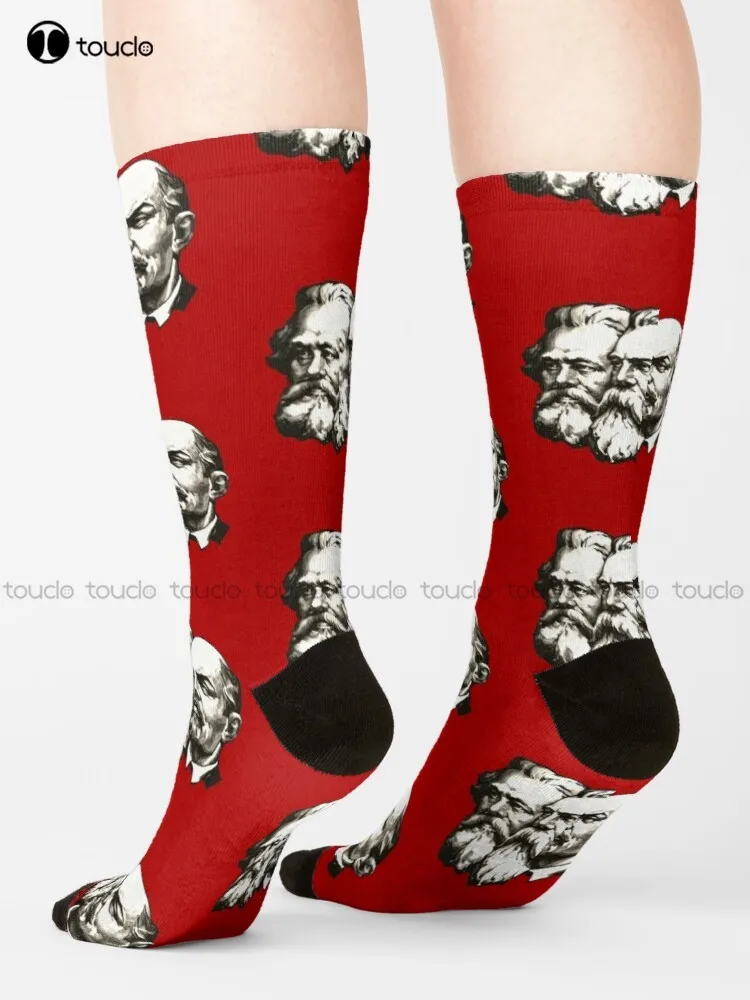 Marx Engels And Lenin Soviet Propaganda Ussr Vintage Socks Softball Socks Women Personalized Custom 360° Digital Print Gift