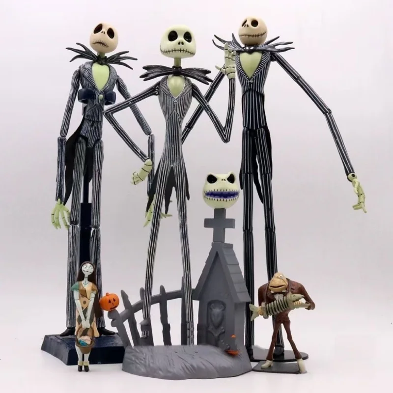 Der Albtraum vor Weihnachten Jack Skellington Actionfigur 12-Gesicht Jack Jack Stuhl Sonderversion Modell Spielzeug Halloween Geschenk