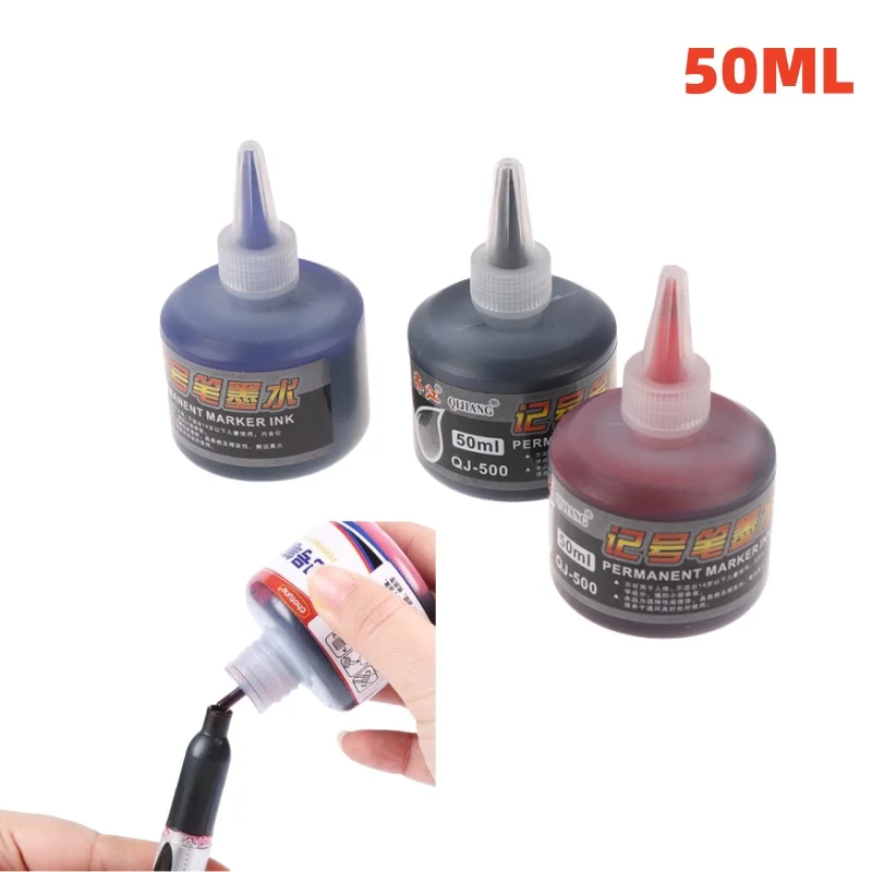 Encre de recharge pour stylo marqueur graffiti à séchage instantané en continu, noir, bleu, rouge, 50ml, 1 pièce