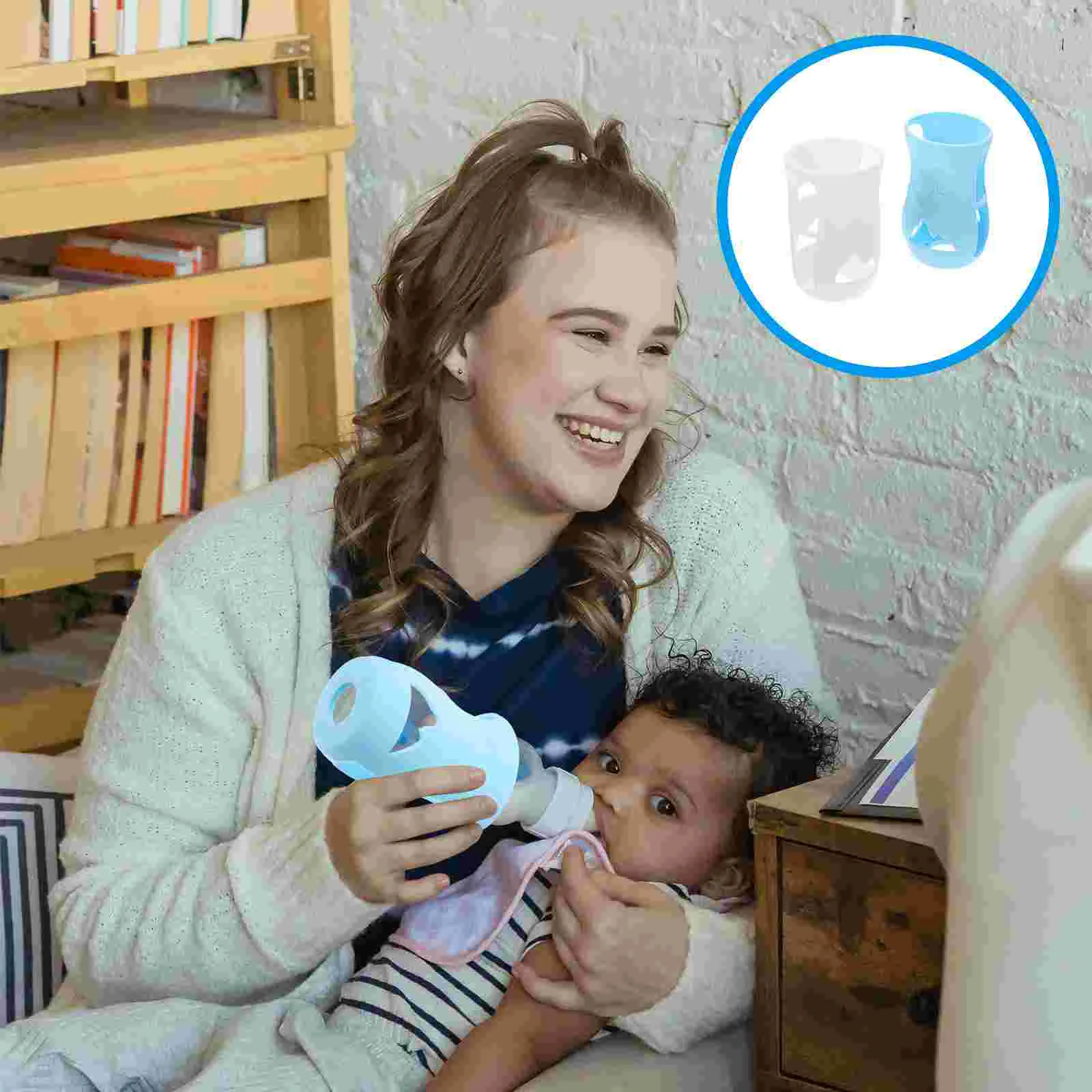 4 Pcs Feeding Bottle Baby Cover Bottles Anti- Falling Silica Gel Carafes Feeder