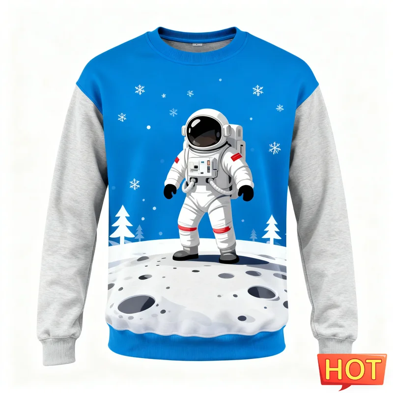 

Trendy Santa Claus Graphic Ugly Christmas Sweatshirts Fashion Streetwear 3D Printed Xmas Sweater Loose Breathable Harajuku Tops