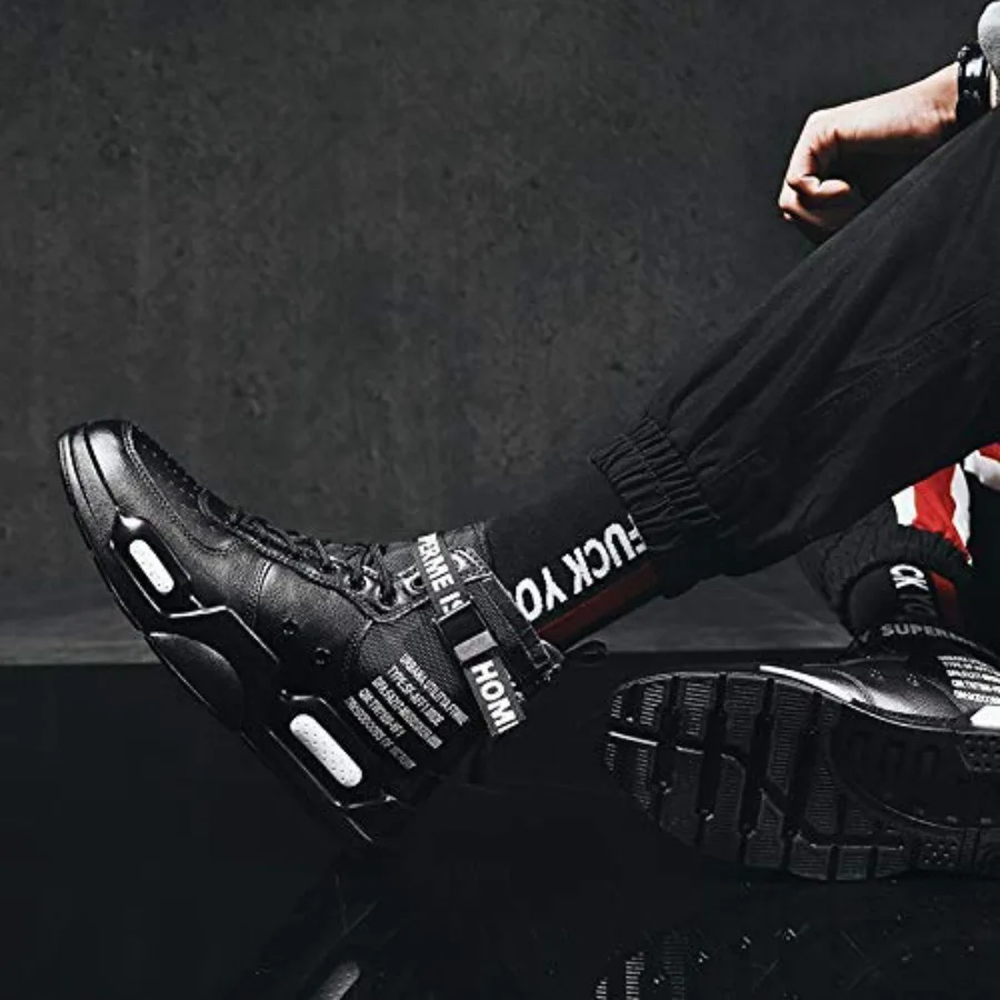 Mens Fashion Sneakers High Top - Fashion Men Vogue บทวิจารณ์และราคา