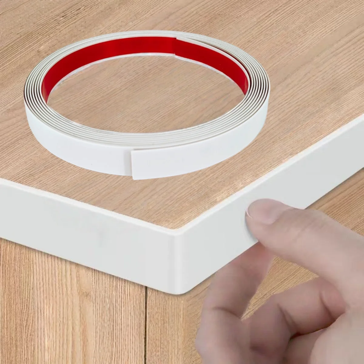 1PC 3/5m Beautiful Border White Sticke Rwood Grain Edge Banding Cover Up, Repair Wall, Furniture, Edge Decoration Sticker