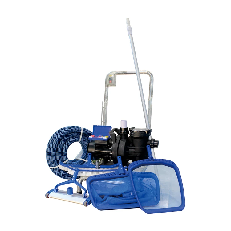 Manual Pool Cleaner, Deep Mesh Leaf Skimmer, Wall Brush, Vacuum Head and Vacuum Hose