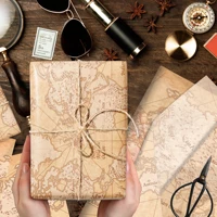 15/35pcs World Map Tissue Paper,Gift Box Wrapping Paper For Birthday Party Decoration, DIY Gift Packing Paper Party Supplies 2