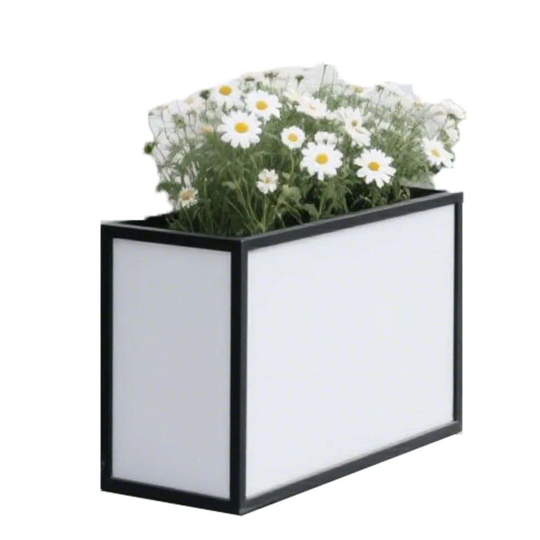 Outdoor wrought iron flower box fence outdoor pendulum street stainless steel flower slot rectangular flower pot sales departmen