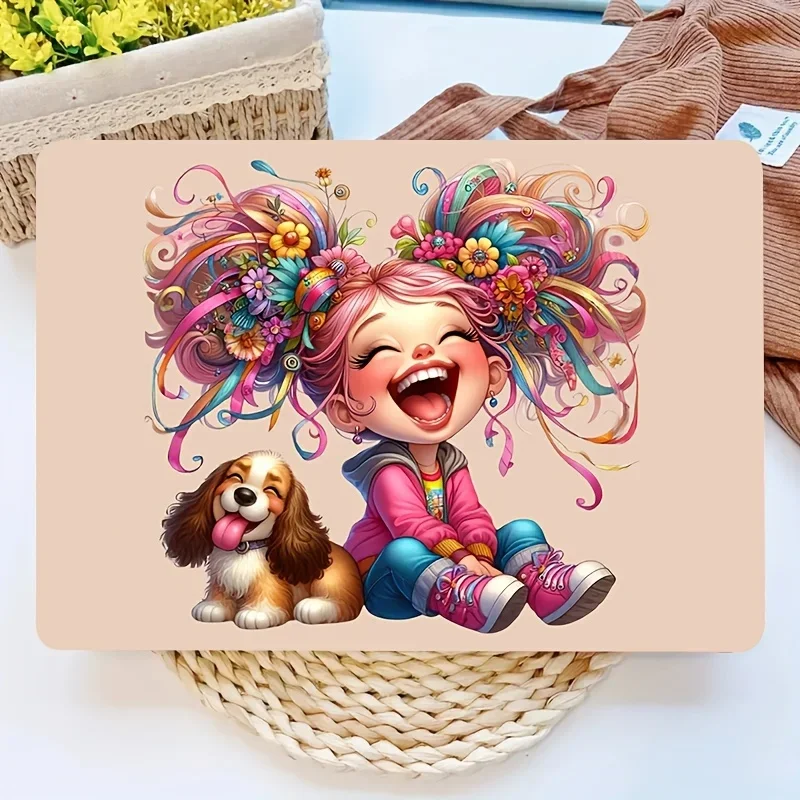 2 Pieces Made of PVC Material Cute and Happy Patterns Laptop Skin Fits for 12-15.6 Inches DIY Cut To Your Own Style