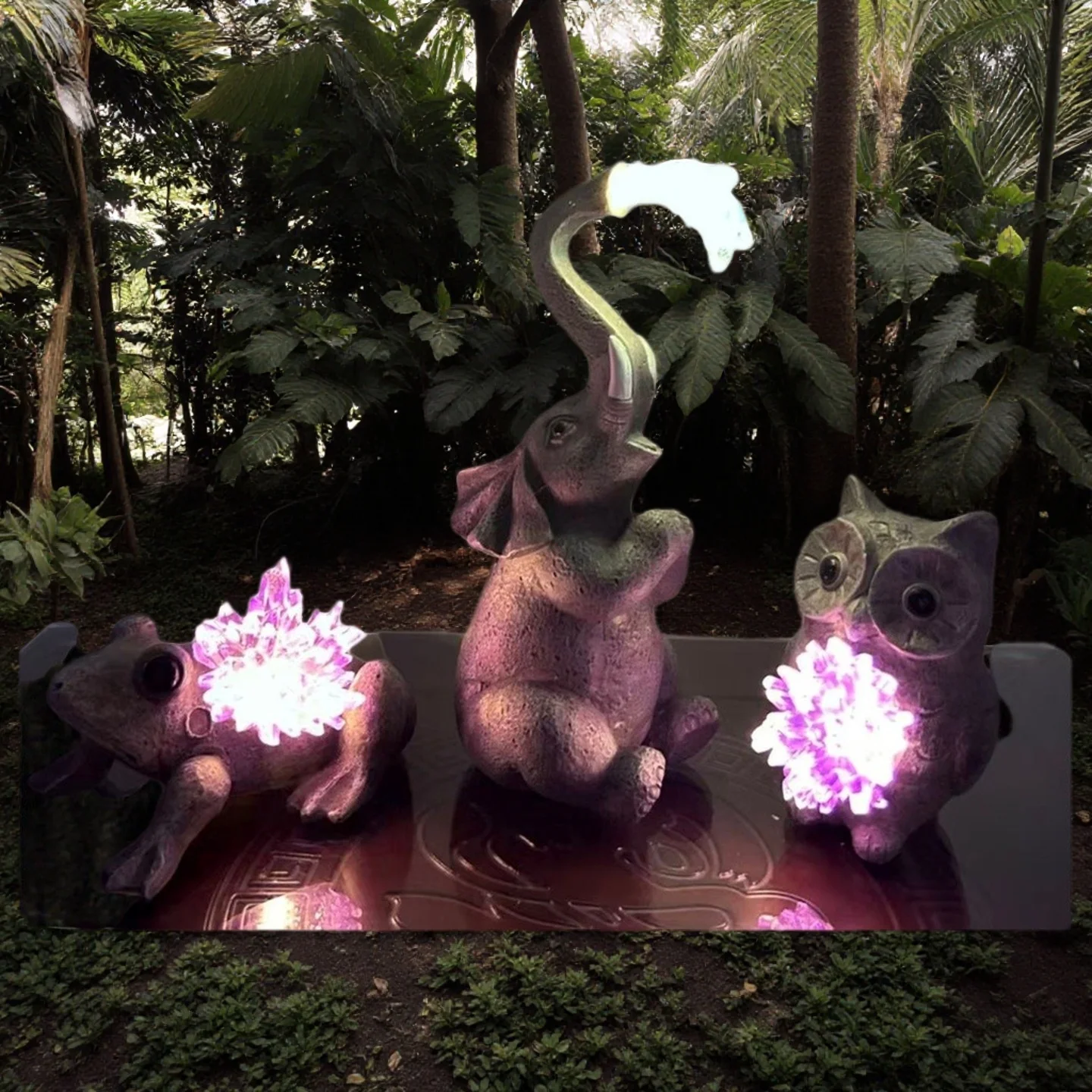 Solar Resin Elephant Ornament Light Outdoor String Lights Courtyard Crafts Garden Lawn Elephant Animal Landscape Light