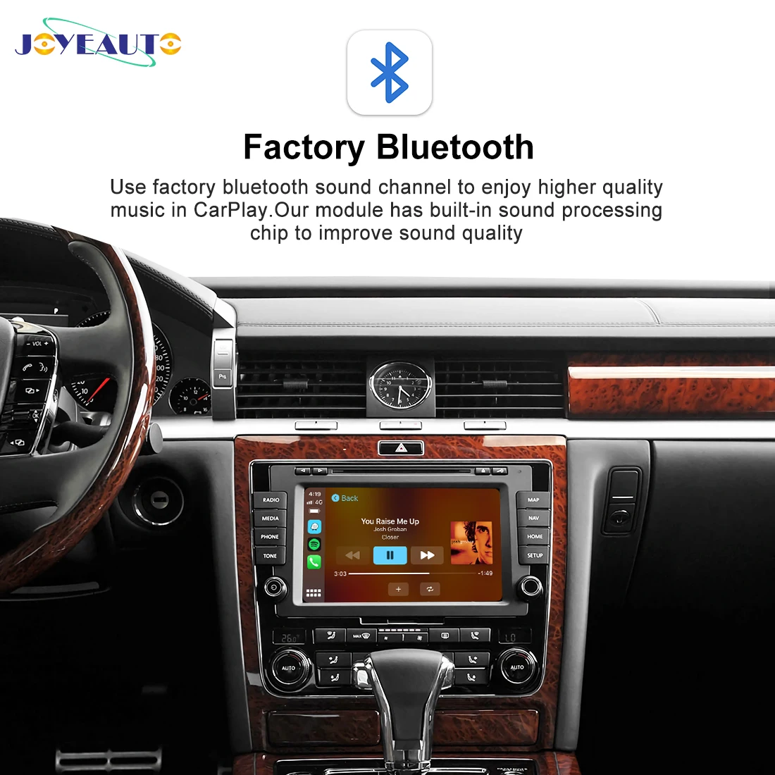 JoyeAuto Wireless Apple CarPlay for Volkswagen Phaeton 2010-2016 Android Auto BT Mirror AirPlay Vw Car Play Netflix&Youtube GPS