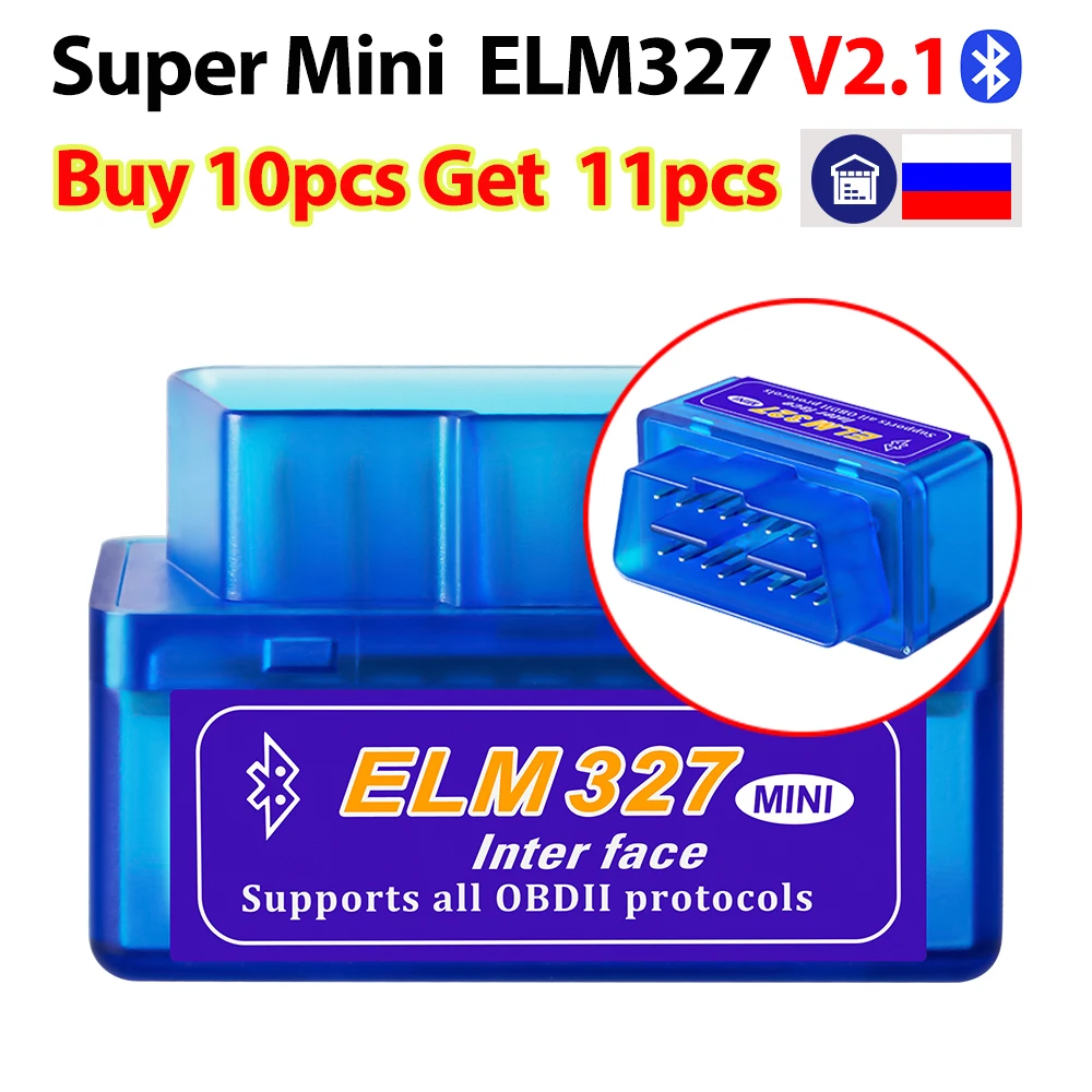 Super Mini ELM327 V2.1 Bluetooth obd2 scanner OBD car diagnostic tool For Android Windows code reader