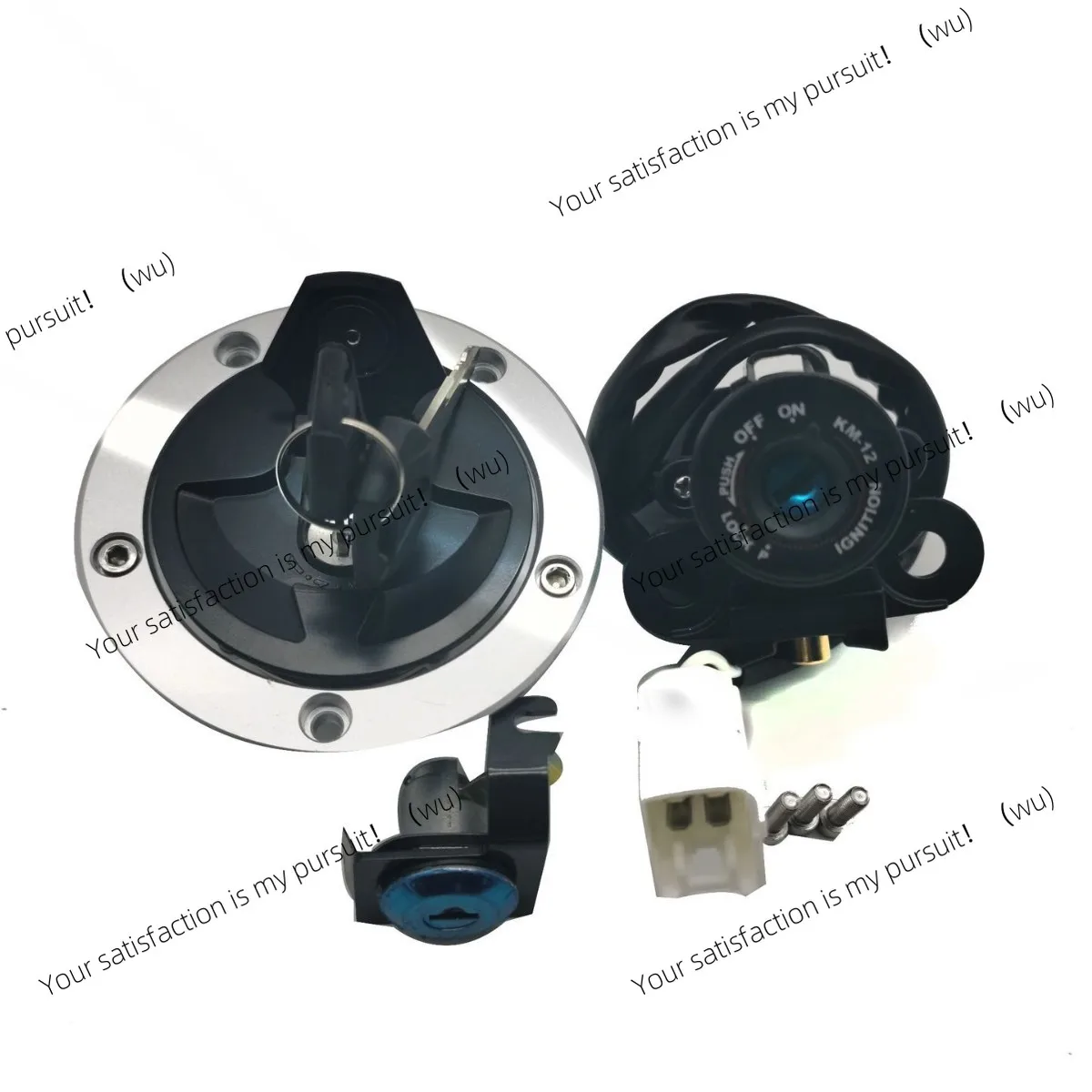 

Аксессуары для мотоциклов подходят для Kawasaki ZX-6R 636 Z1000, четырехпроводной замок зажигания, замок крышки топливного бака, весь