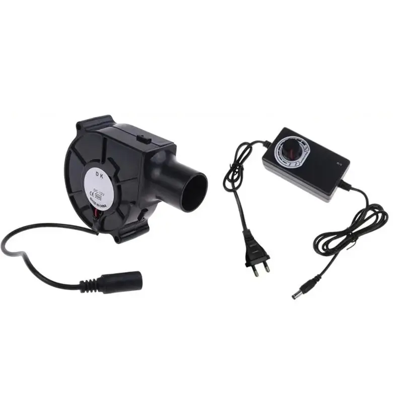 A67K-EU Plug BBQ Fan Air Blower High Velocity Air Mover Quiet DC Powered Fan Variable Speed Controller Picnic Barbecue Tool