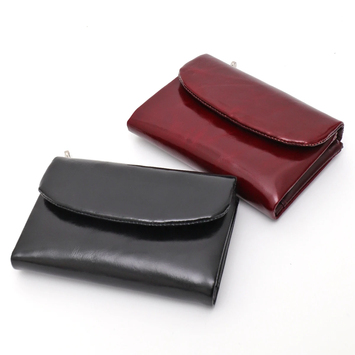 SC Women's Classic Oil Waxed Short Wallet Real Leather Minimalist Bifold Coin Purse Multi Slots Card Holder Portable Daily Use