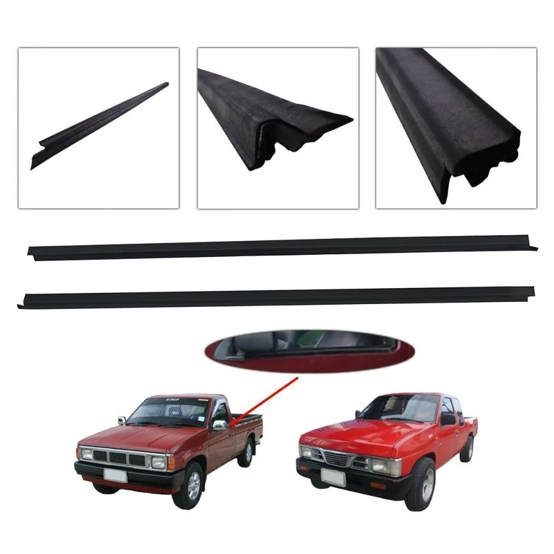 2PCS Car Window Glass Window Seal Moulding Trim for Nissan Big-M D21 Hardbody Pick UP 1986-1997