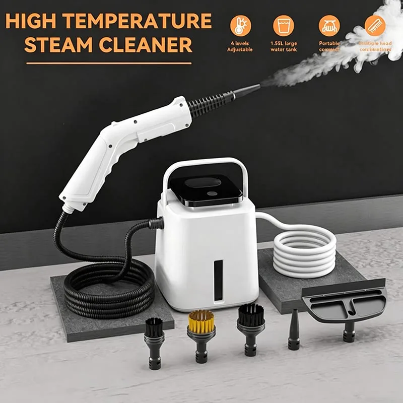 Limpiador a Vapor Portátil de Alta Presión con Múltiples Boquillas, Máquina de Limpieza a Vapor para el Hogar, Cocina, Autos y Ventanas